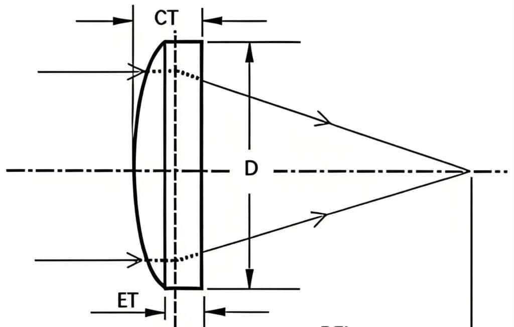 What are the key parameters and applications of optical lenses